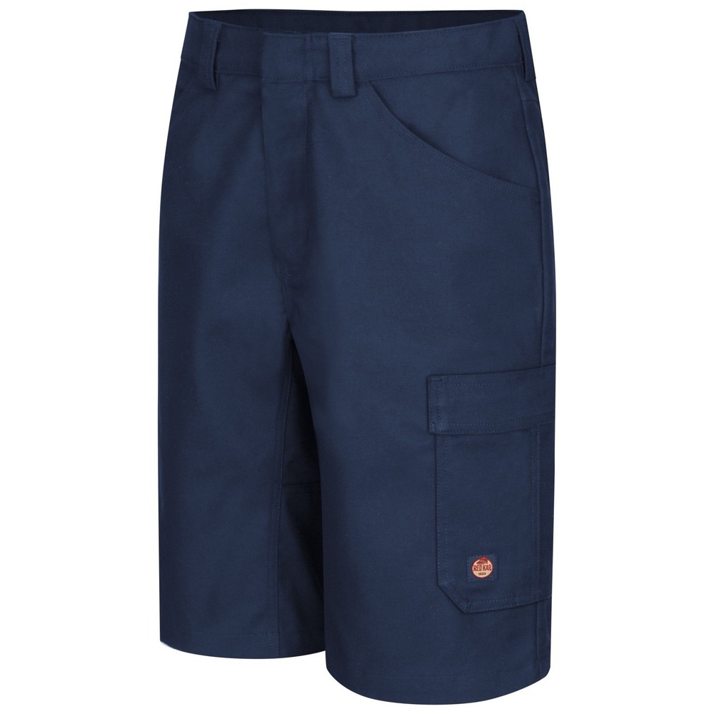 RED KAP Mens Size 32 Work Cargo Shorts Navy Blue‎ Polyester Cotton Blend